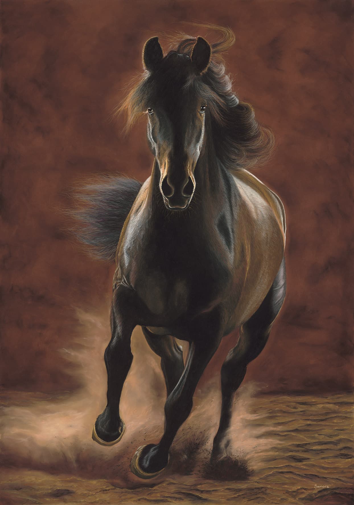 Unbound — Andalusian Horse, Pastel pencil on Pastelmat